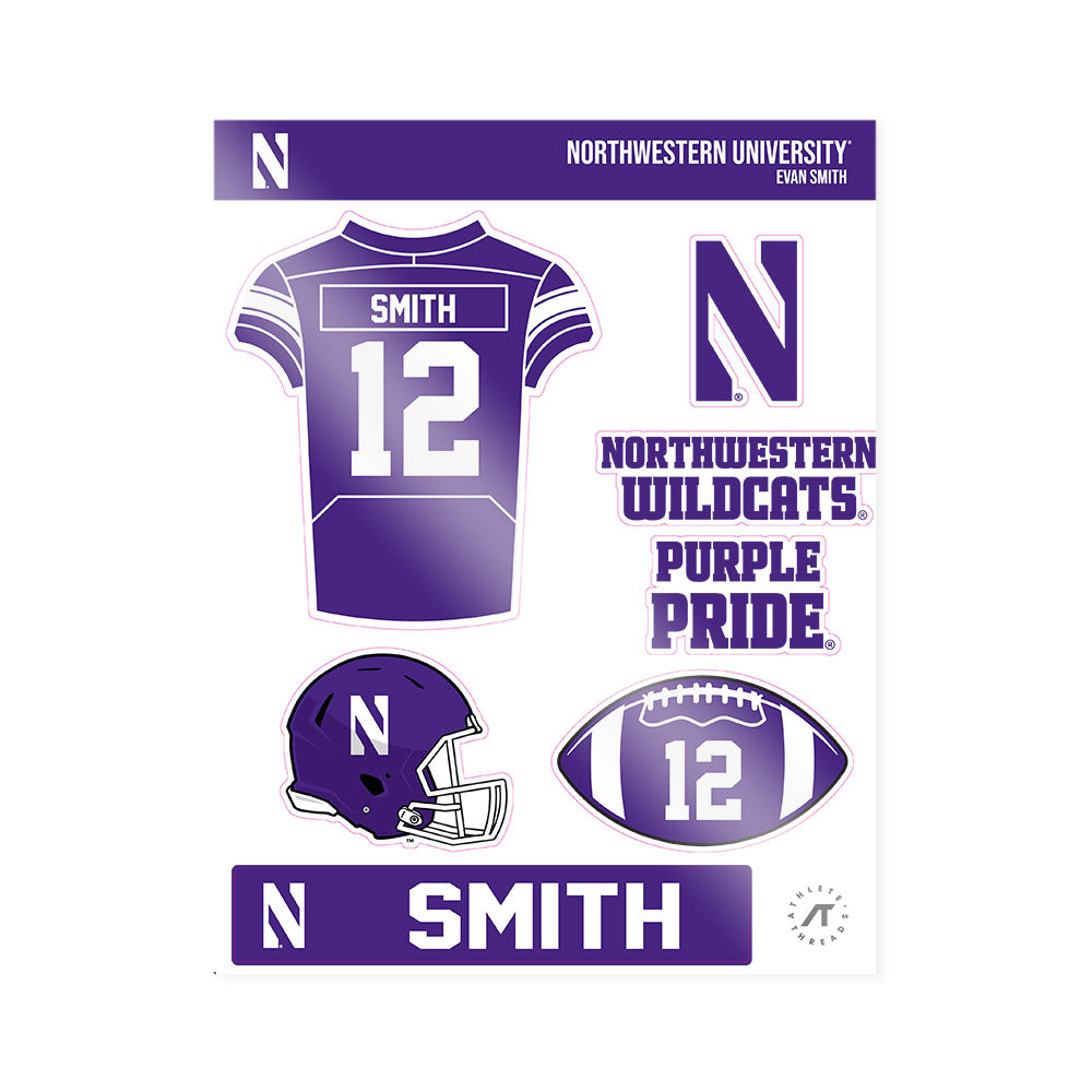 Northwestern - NCAA Football : Evan Smith - Sticker Sheet-0