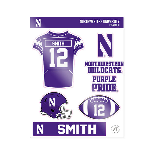 Northwestern - NCAA Football : Evan Smith - Sticker Sheet-0