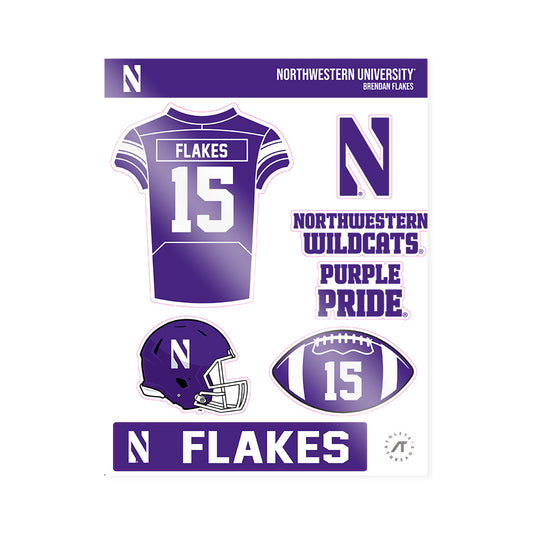 Northwestern - NCAA Football : Brendan Flakes - Sticker Sheet-0