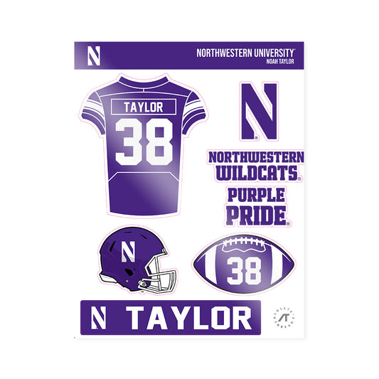 Northwestern - NCAA Football : Noah Taylor - Sticker Sheet-0