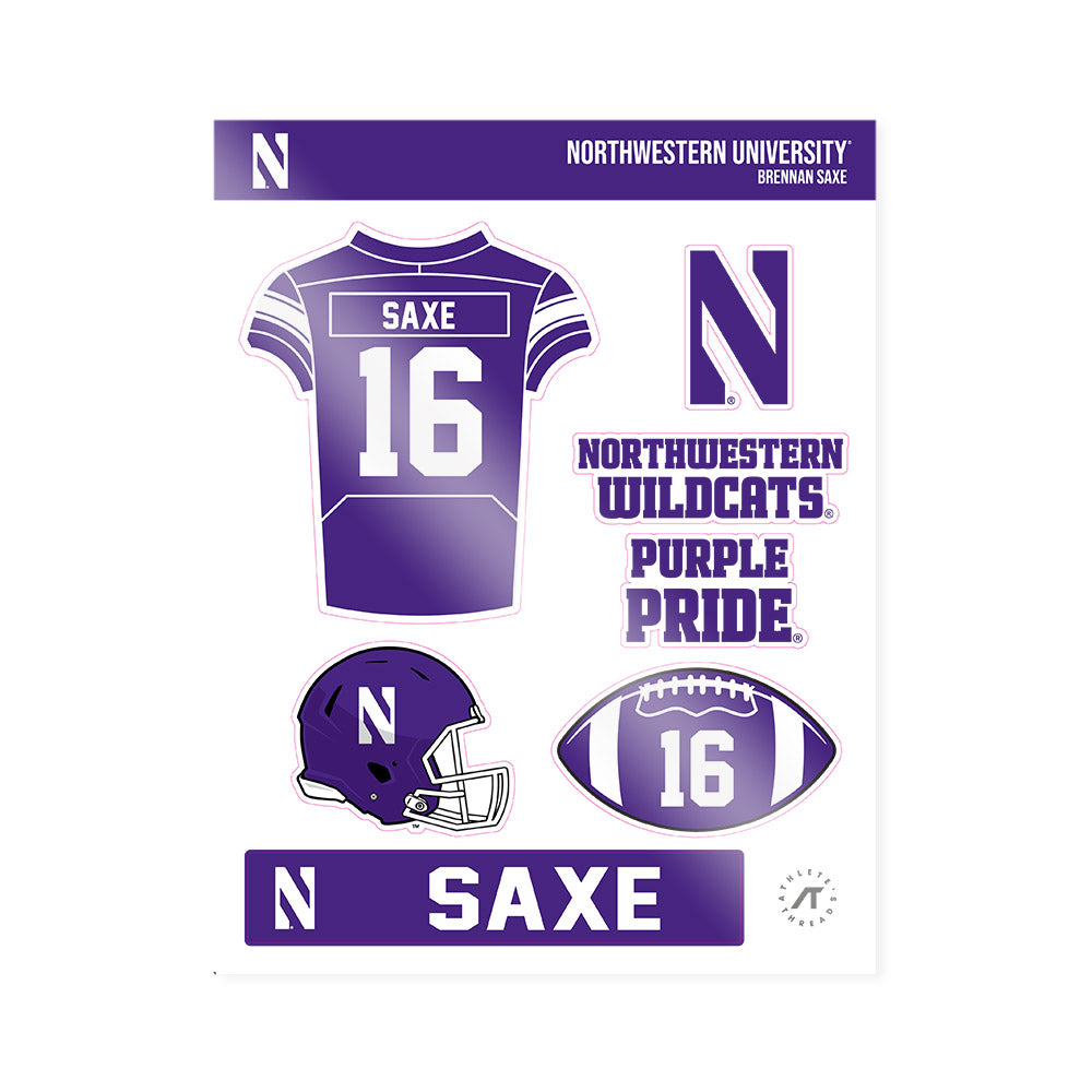 Northwestern - NCAA Football : Brennan Saxe - Sticker Sheet-0