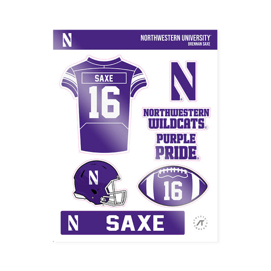 Northwestern - NCAA Football : Brennan Saxe - Sticker Sheet-0