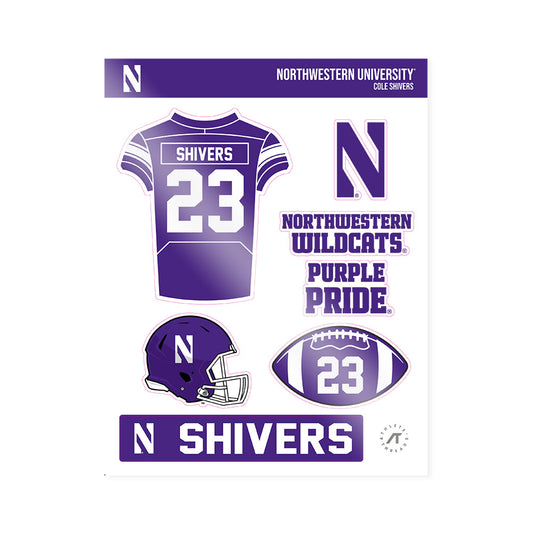 Northwestern - NCAA Football : Cole Shivers - Sticker Sheet-0