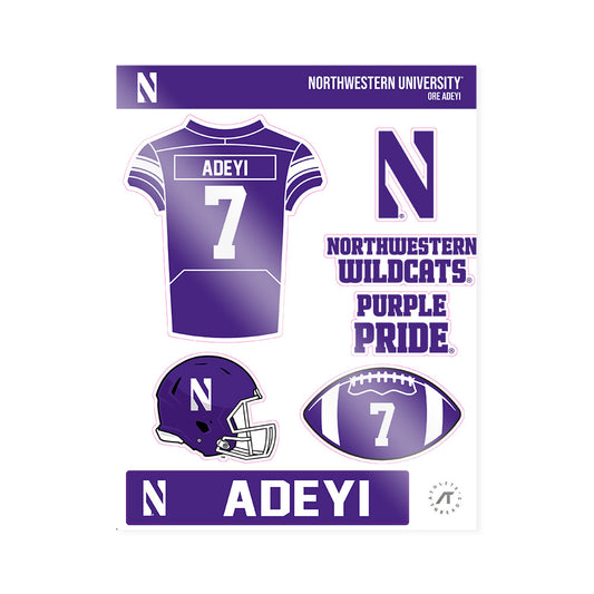 Northwestern - NCAA Football : Ore Adeyi - Sticker Sheet-0