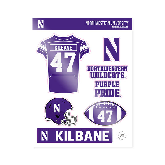 Northwestern - NCAA Football : Michael Kilbane - Sticker Sheet-0