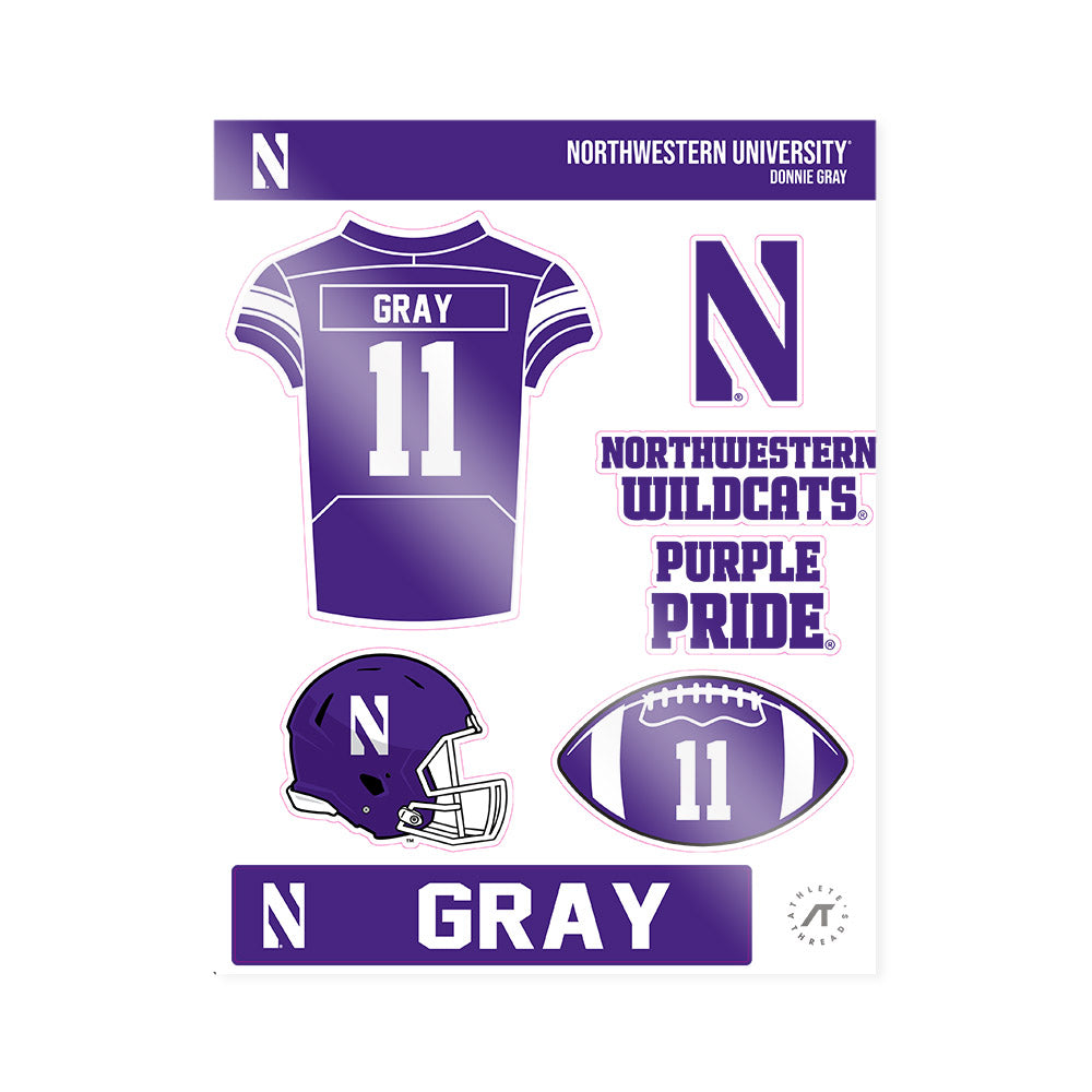 Northwestern - NCAA Football : Donnie Gray - Sticker Sheet-0