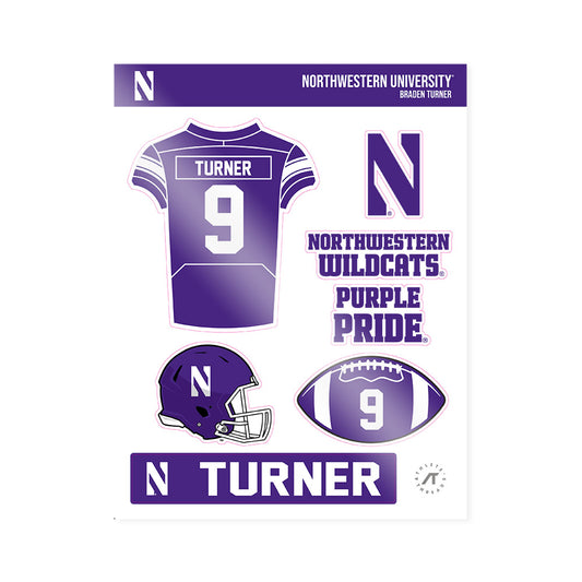 Northwestern - NCAA Football : Braden Turner - Sticker Sheet-0