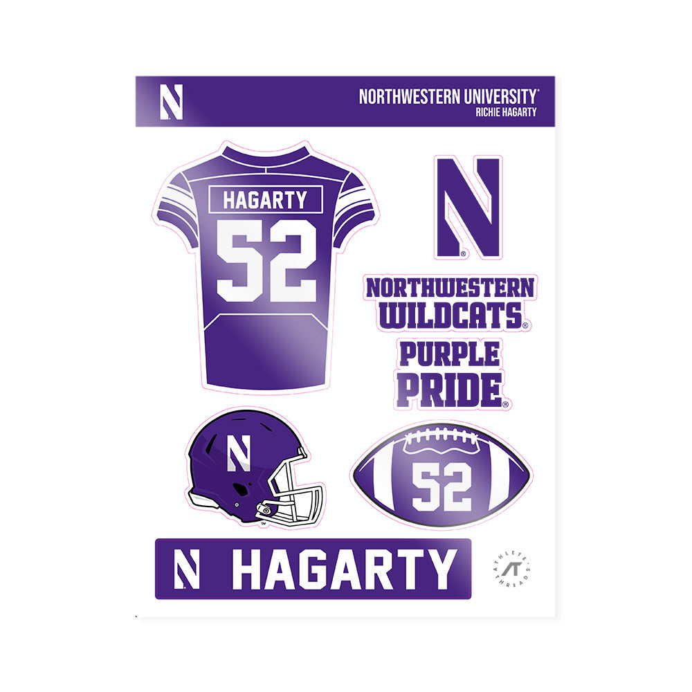 Northwestern - NCAA Football : Richie Hagarty - Sticker Sheet-0
