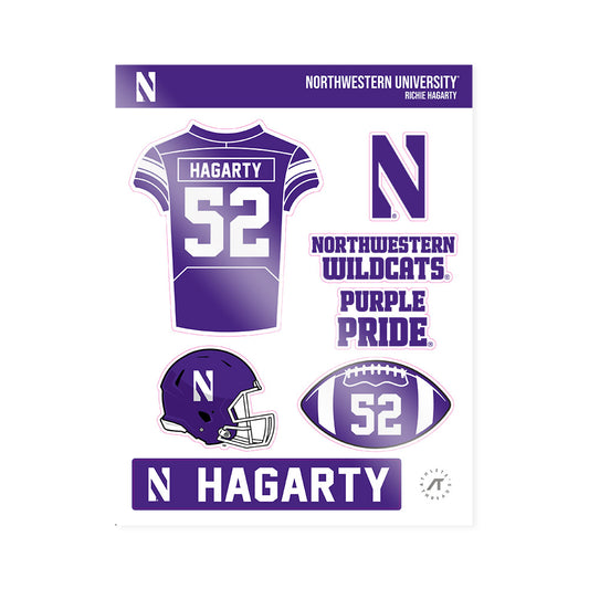 Northwestern - NCAA Football : Richie Hagarty - Sticker Sheet-0