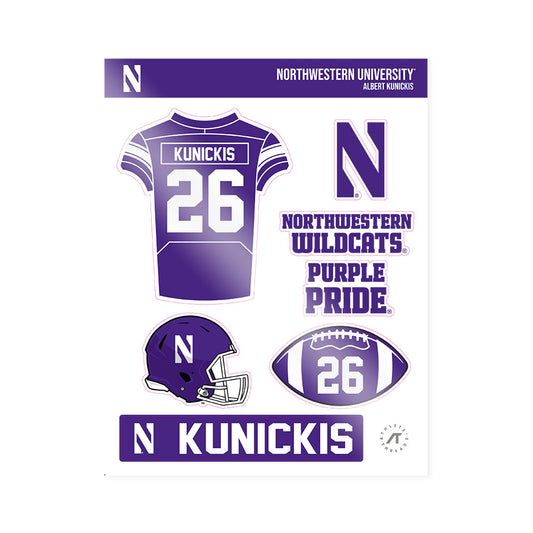 Northwestern - NCAA Football : Albert Kunickis - Sticker Sheet-0