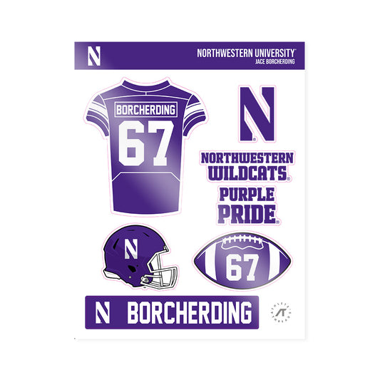 Northwestern - NCAA Football : Jace Borcherding - Sticker Sheet-0