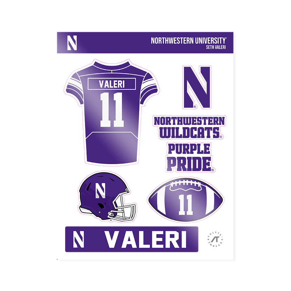 Northwestern - NCAA Football : Seth Valeri - Sticker Sheet-0