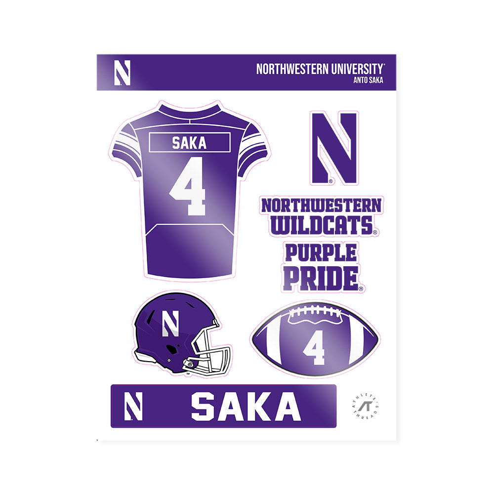 Northwestern - NCAA Football : Anto Saka - Sticker Sheet-0