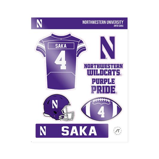 Northwestern - NCAA Football : Anto Saka - Sticker Sheet-0