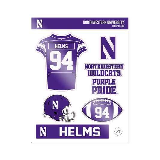 Northwestern - NCAA Football : Henry Helms - Sticker Sheet-0