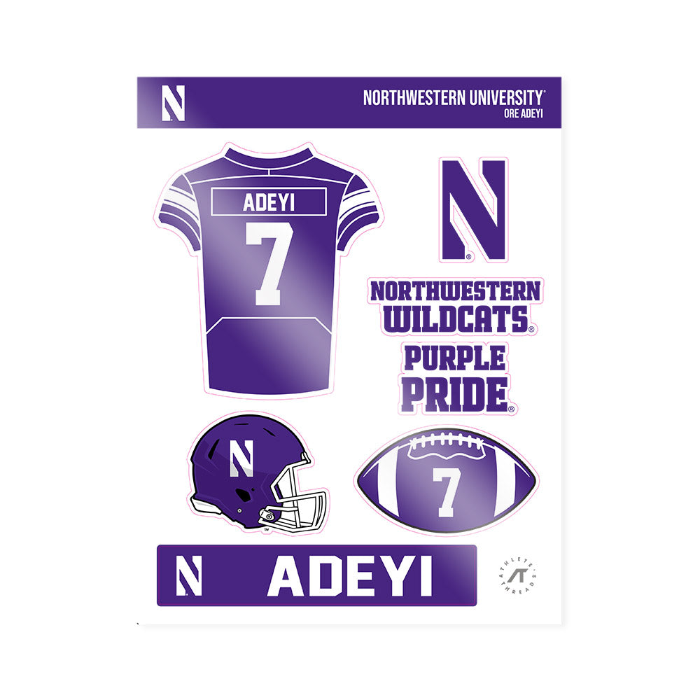 Northwestern - NCAA Football : Ore Adeyi - Sticker Sheet-0