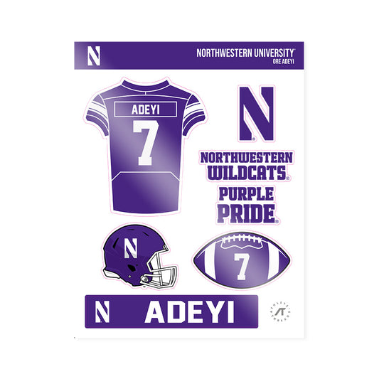 Northwestern - NCAA Football : Ore Adeyi - Sticker Sheet-0