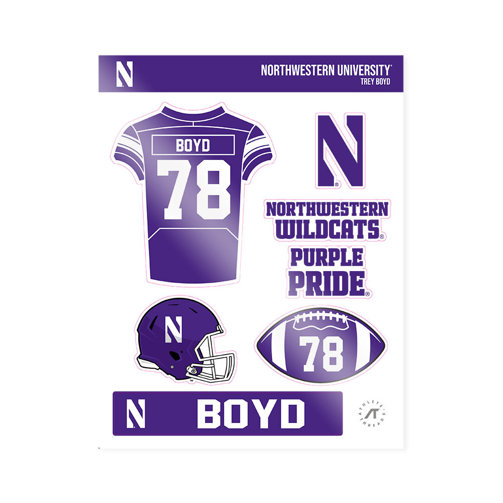 Northwestern - NCAA Football : Trey Boyd - Sticker Sheet-0