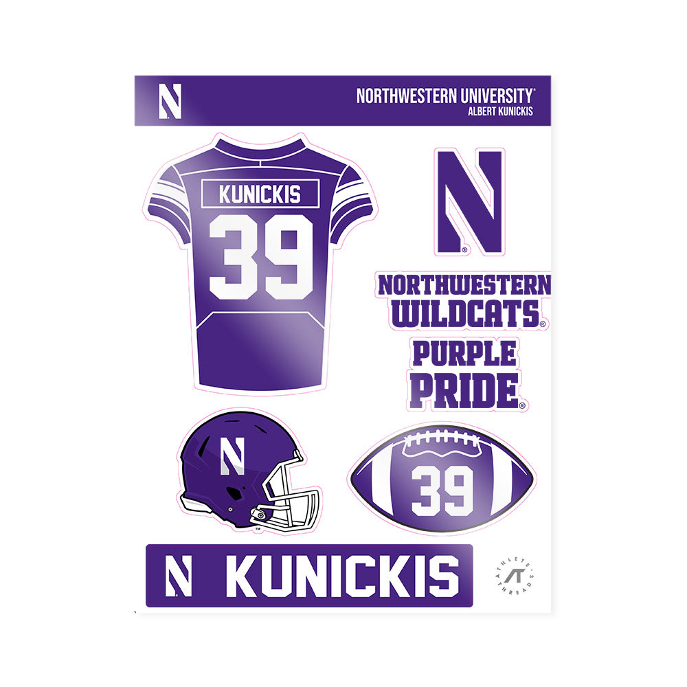 Northwestern - NCAA Football : Albert Kunickis - Sticker Sheet-0