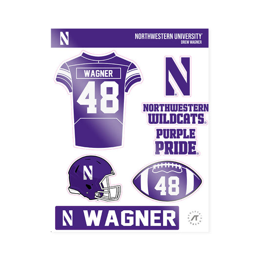 Northwestern - NCAA Football : Drew Wagner - Sticker Sheet-0