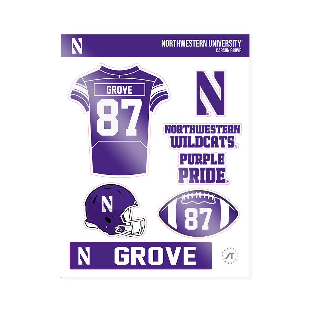 Northwestern - NCAA Football : Carson Grove - Sticker Sheet-0
