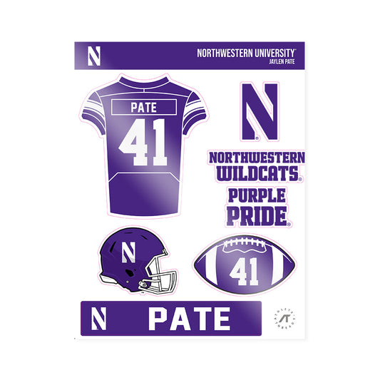 Northwestern - NCAA Football : Jaylen Pate - Sticker Sheet-0