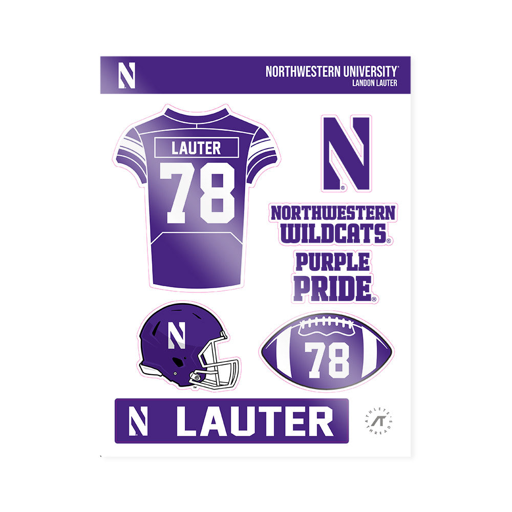 Northwestern - NCAA Football : Landon Lauter - Sticker Sheet-0