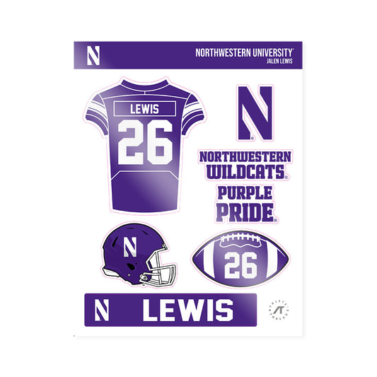 Northwestern - NCAA Football : Jalen Lewis - Sticker Sheet-0