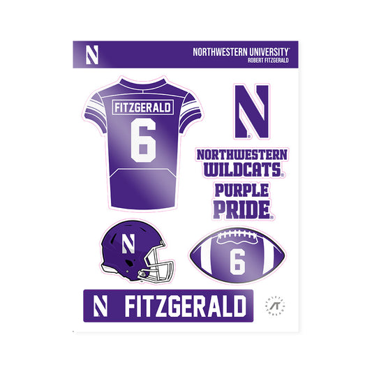 Northwestern - NCAA Football : Robert Fitzgerald - Sticker Sheet-0
