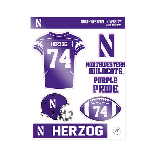 Northwestern - NCAA Football : Nicholas Herzog - Sticker Sheet-0