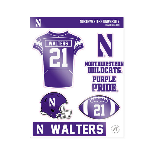 Northwestern - NCAA Football : Damon Walters - Sticker Sheet-0