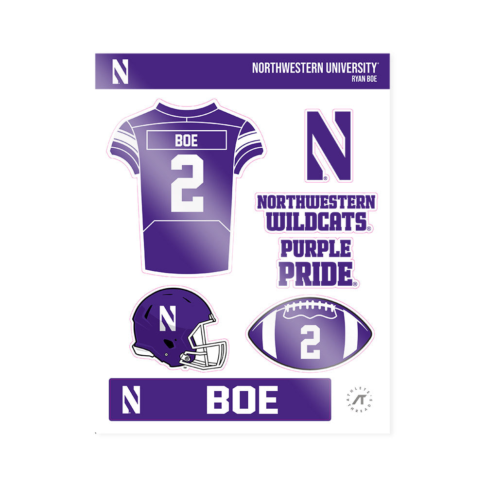 Northwestern - NCAA Football : Ryan Boe - Sticker Sheet-0