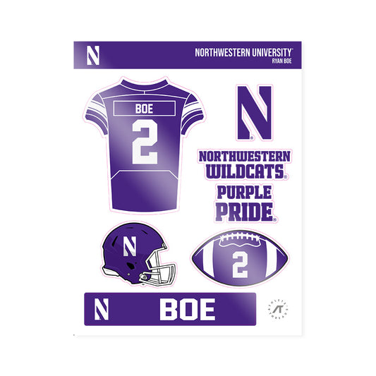 Northwestern - NCAA Football : Ryan Boe - Sticker Sheet-0