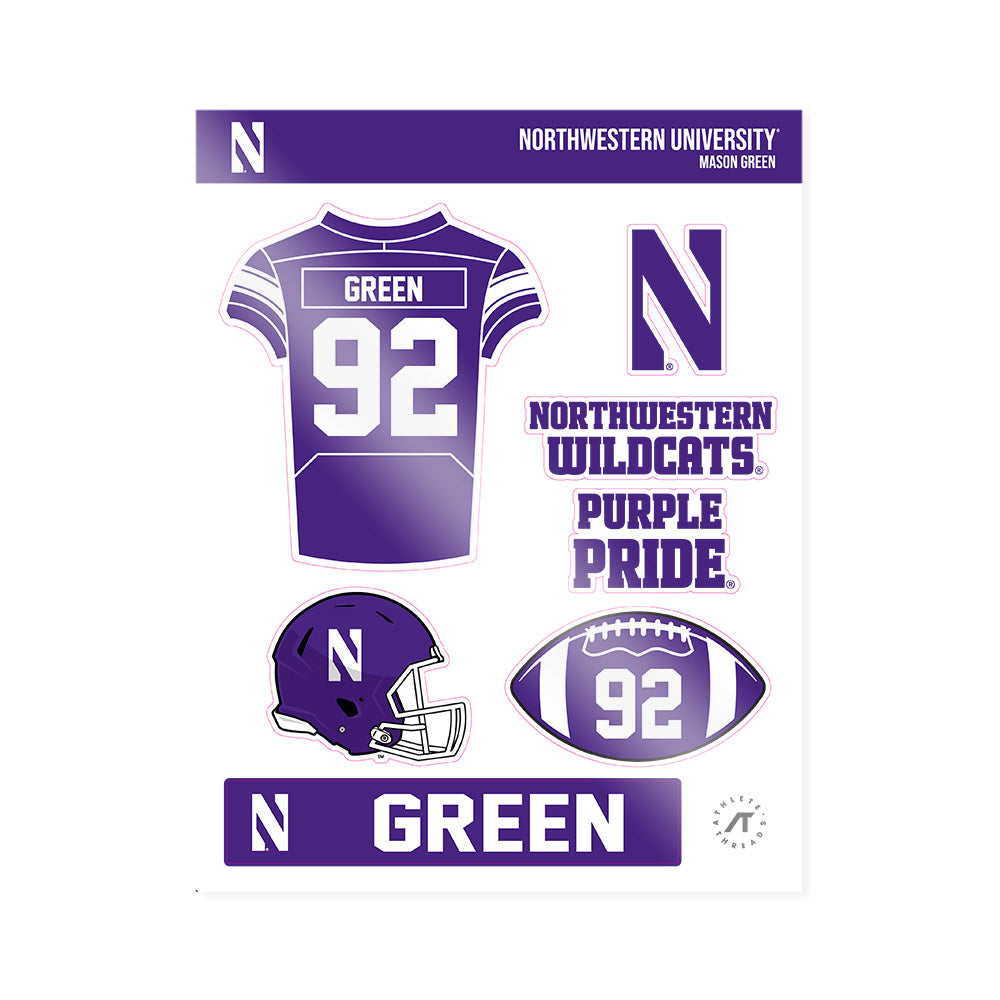 Northwestern - NCAA Football : Mason Green - Sticker Sheet-0