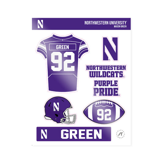 Northwestern - NCAA Football : Mason Green - Sticker Sheet-0