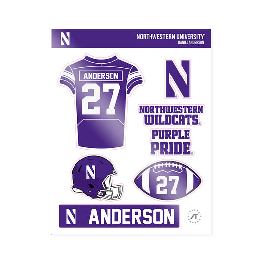 Northwestern - NCAA Football : Daniel Anderson - Sticker Sheet-0