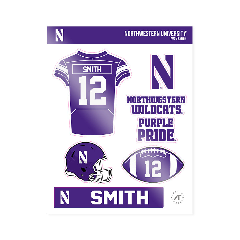 Northwestern - NCAA Football : Evan Smith - Sticker Sheet-0