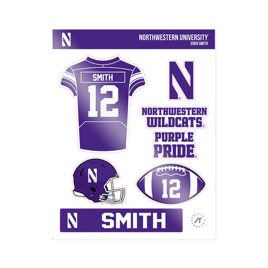 Northwestern - NCAA Football : Evan Smith - Sticker Sheet-0