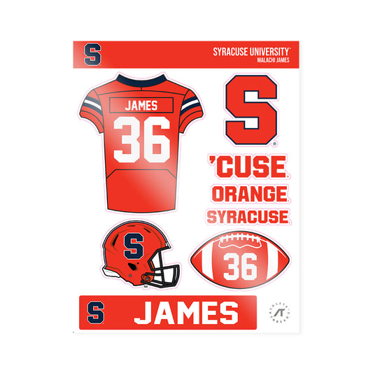 Syracuse - NCAA Football : Malachi James - Sticker Sheet-0