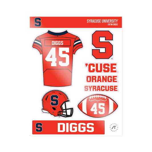 Syracuse - NCAA Football : Fatim Diggs - Sticker Sheet-0