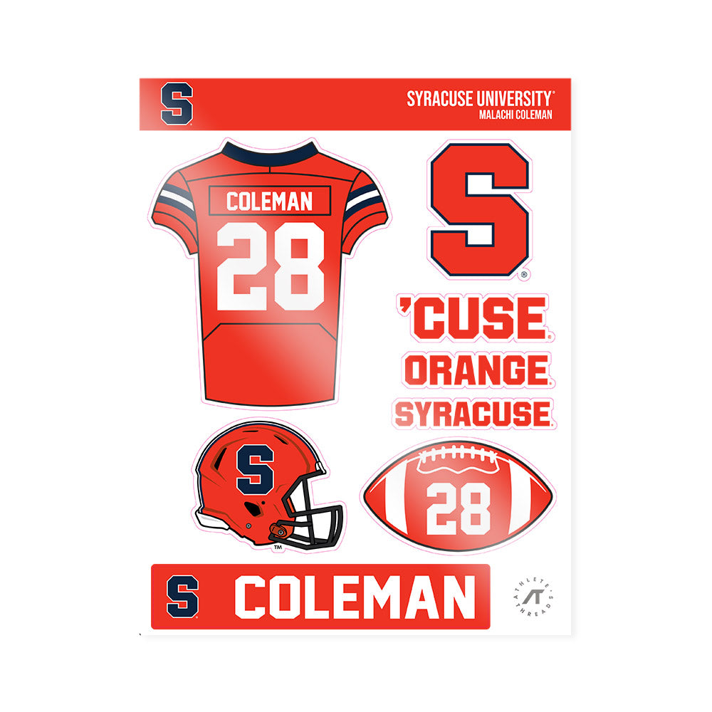 Syracuse - NCAA Football : Malachi Coleman - Sticker Sheet-0