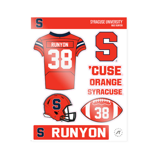 Syracuse - NCAA Football : Max Runyon - Sticker Sheet-0