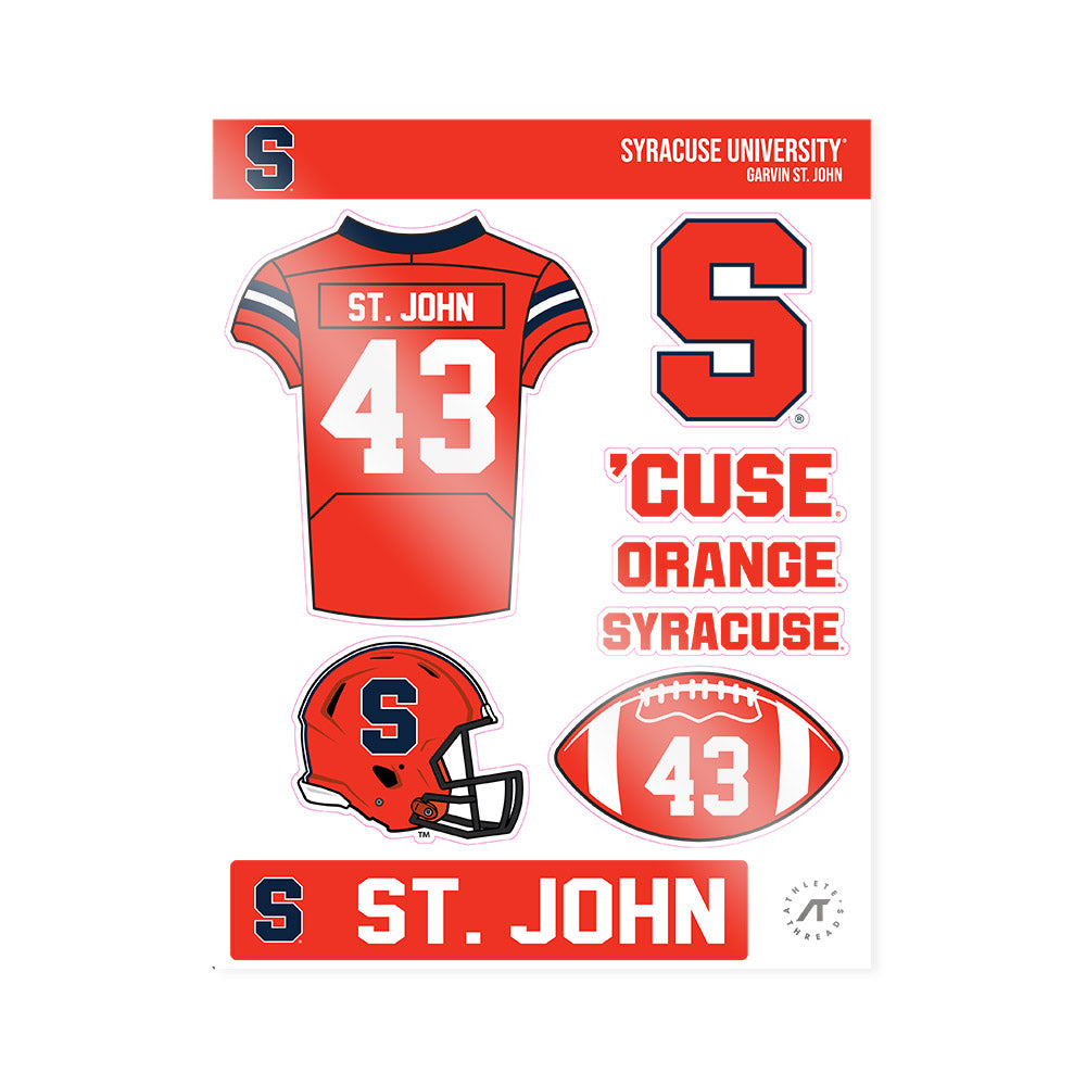 Syracuse - NCAA Football : Garvin St. John - Sticker Sheet-0