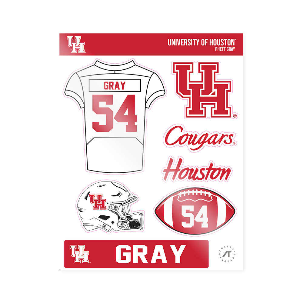 Houston - NCAA Football : Rhett Gray - Sticker Sheet-0