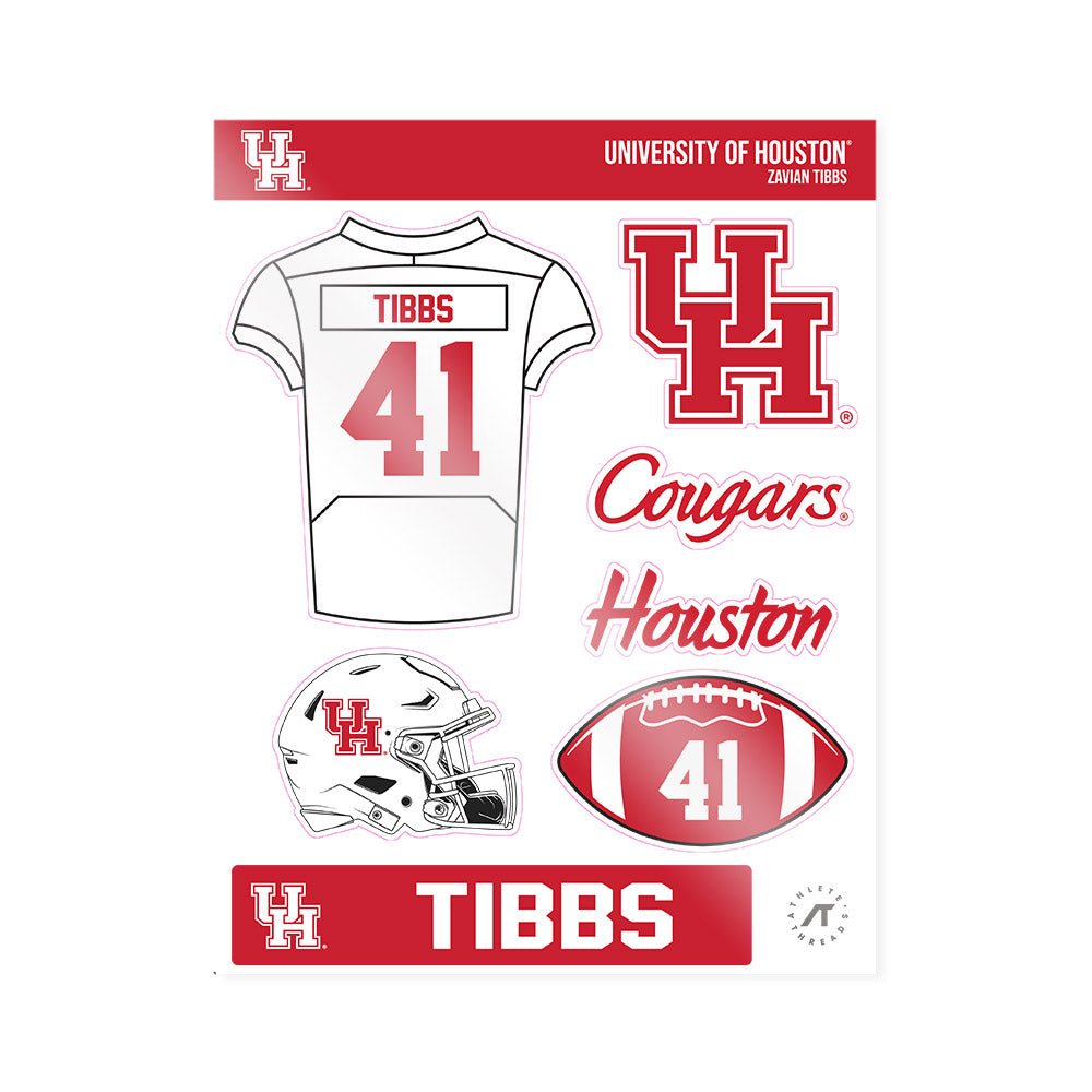 Houston - NCAA Football : Zavian Tibbs - Sticker Sheet-0