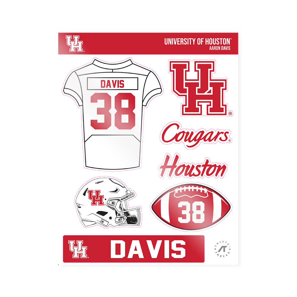 Houston - NCAA Football : Aaron Davis - Sticker Sheet-0