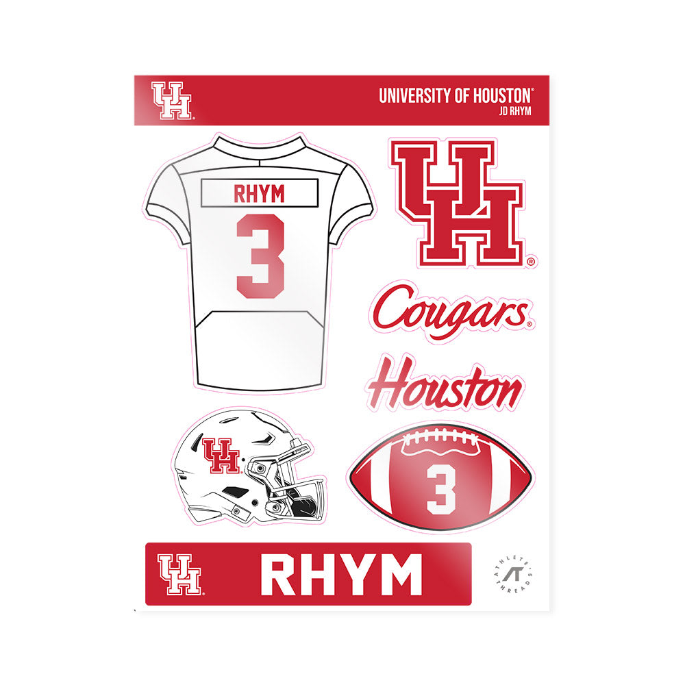 Houston - NCAA Football : JD Rhym - Sticker Sheet-0