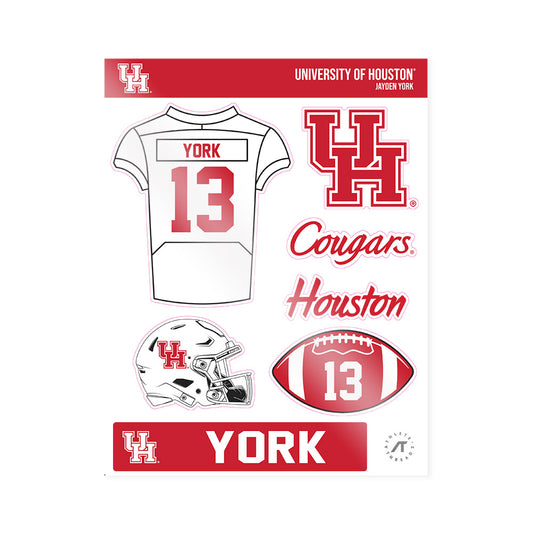 Houston - NCAA Football : Jayden York - Sticker Sheet-0