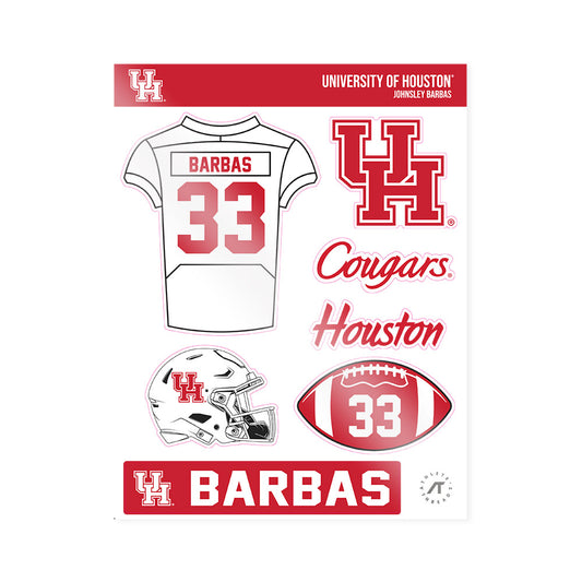 Houston - NCAA Football : Johnsley Barbas - Sticker Sheet-0