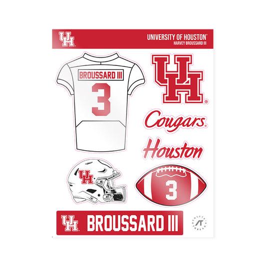 Houston - NCAA Football : Harvey Broussard III - Sticker Sheet-0